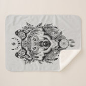 Couverture Sherpa Loup tribal indien (Devant (Horizontal))