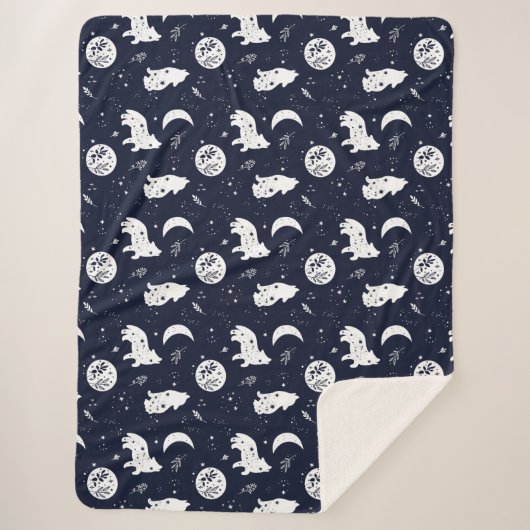 Couverture Sherpa Loups hurlant sur la lune (Devant)