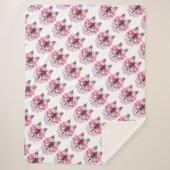 Couverture Sherpa Loups roses (Devant)