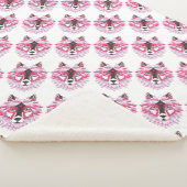 Couverture Sherpa Loups roses (3/4)