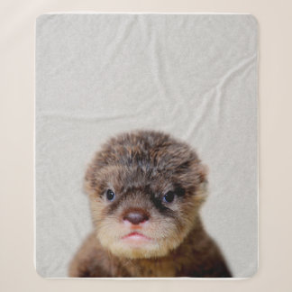 Couverture Sherpa loutre de bébé mignon
