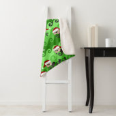 Couverture Sherpa Loutres de mer de Noël Vagues vertes (En situation)