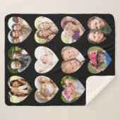 Couverture Sherpa Love 12 Photo Heart Collage noir (Devant (Horizontal))