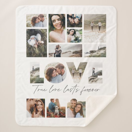 Couverture Sherpa Love 16 photo moderne minimaliste cadeau personnal (Devant)