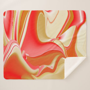 Couverture Sherpa Love and Gold Abstrait 3D Rainbowart