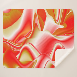 Couverture Sherpa Love and Gold Abstrait 3D Rainbowart