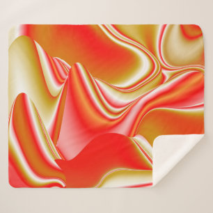 Couverture Sherpa Love and Gold Abstrait 3D Rainbowart