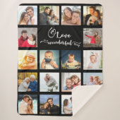 Couverture Sherpa Love Citation Black 18 Photo Collage (Devant)
