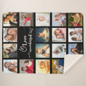 Couverture Sherpa Love Citation Black 18 Photo Collage (Devant (Horizontal))