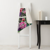 Couverture Sherpa Love Couple Aquarelle Skeletons Floraux (En situation)