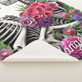 Couverture Sherpa Love Couple Aquarelle Skeletons Floraux (3/4)