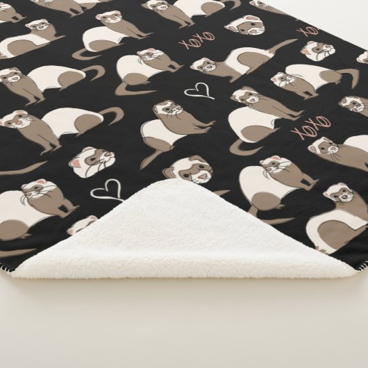 Couverture Sherpa Love Ferrets - Noir (3/4)