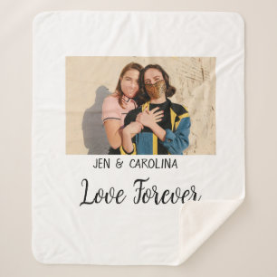 Couverture Sherpa Love Forever LGbtq couple fierté ajouter nom photo