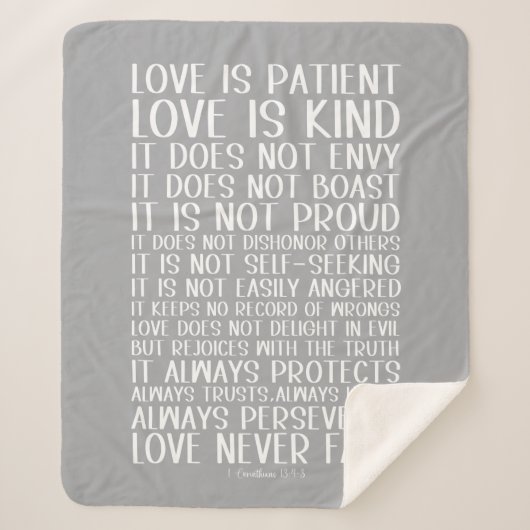 Couverture Sherpa Love Never Fails Sherpa Blanket (Devant)