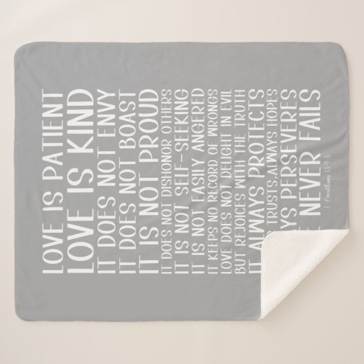 Couverture Sherpa Love Never Fails Sherpa Blanket (Devant (Horizontal))