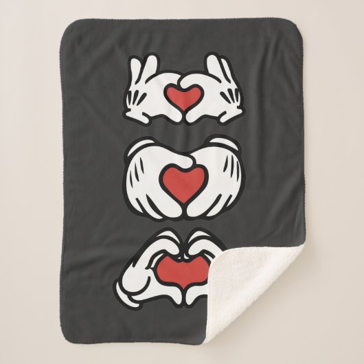 Couverture Sherpa Love Red Heart Mouse Hands (Devant)