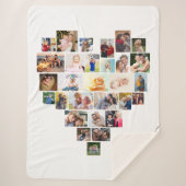 Couverture Sherpa Love Script Heart Formé Photo Collage (Devant)