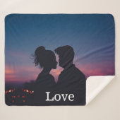 Couverture Sherpa Love Script Mariage Photo Keepsaké (Devant (Horizontal))
