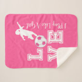 Couverture Sherpa Love Soccer - Je Joue Comme Une Fille (Devant (Horizontal))
