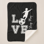 Couverture Sherpa Love Soccer - Mange, Dort, Joue - Garçon (Devant)