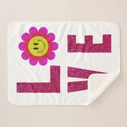 Couverture Sherpa Love Sunflower (Devant (Horizontal))