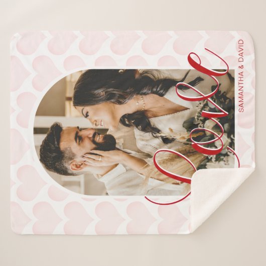 Couverture Sherpa Love Theme Valentines Day Photo Sherpa Blanket (Devant (Horizontal))