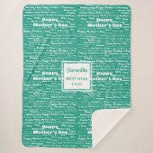 Couverture Sherpa Lovely Green Typography Mother’s Day Best Gift (Devant)