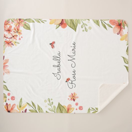 Couverture Sherpa Lovely Little Ladybug | Monogram Sherpa Blanket (Devant (Horizontal))