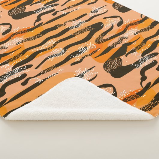 Couverture Sherpa Lovely seamless tiger pattern,peach colour (3/4)