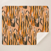 Couverture Sherpa Lovely seamless tiger pattern,peach colour (Devant (Horizontal))