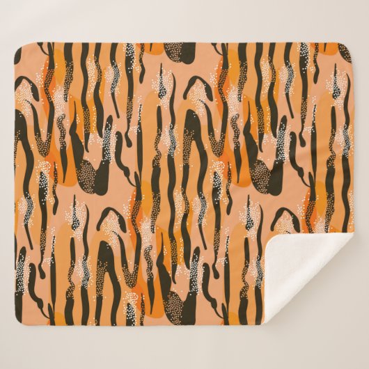 Couverture Sherpa Lovely seamless tiger pattern,peach colour (Devant (Horizontal))