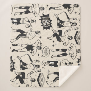 Couverture Sherpa Lucha Libre : motif de lutteurs mexicains