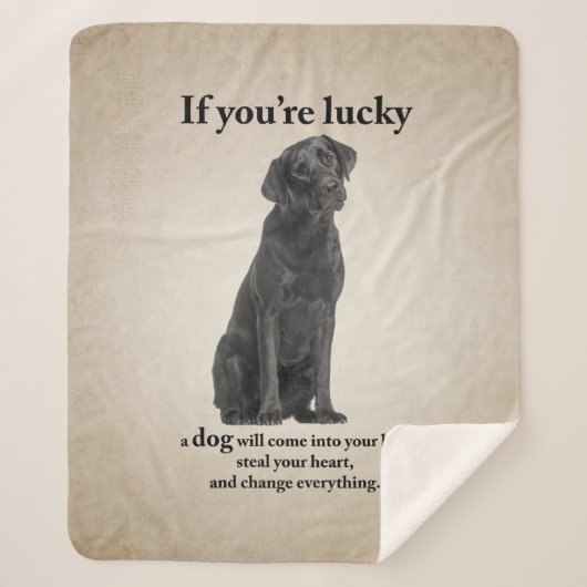 Couverture Sherpa Lucky Black Lab (Devant)
