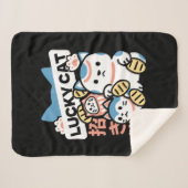 Couverture Sherpa Lucky Cat Art – Maneki Neko with Gold Coin (Devant (Horizontal))