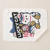 Couverture Sherpa Lucky Cat Maneki Neko – Japanese Fortune Cat  (Devant (Horizontal))