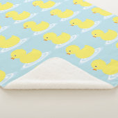 Couverture Sherpa Lucky Ducky Cute Jaune Canard Sherpa Blanche (3/4)