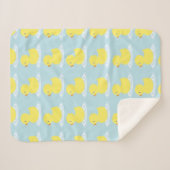 Couverture Sherpa Lucky Ducky Cute Jaune Canard Sherpa Blanche (Devant (Horizontal))