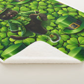 Couverture Sherpa Lucky leprechaun black cat Saint Patrick's Day Pat (3/4)