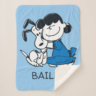 Couverture Sherpa Lucy Hugging Snoopy
