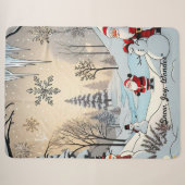 Couverture Sherpa "Lueur dorée de l'hiver" (Devant (Horizontal))