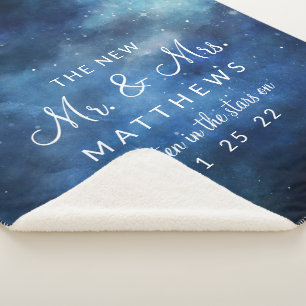 Couverture Sherpa Lunar Sky Pleine lune le nouveau M. & Mme Newlywed
