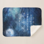 Couverture Sherpa Lunar Sky Pleine lune le nouveau M. & Mme Newlywed (Devant (Horizontal))