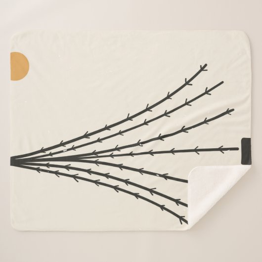 Couverture Sherpa Lune Abstraite (Devant (Horizontal))