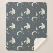 Couverture Sherpa lune et étoiles ciel nocturne (Devant)