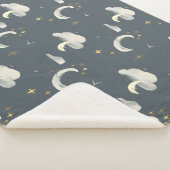 Couverture Sherpa lune et étoiles ciel nocturne (3/4)