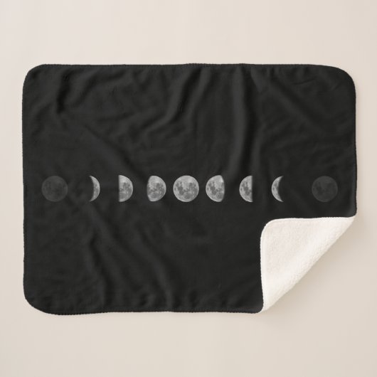Couverture Sherpa Lune lunaire Phases céleste (Devant (Horizontal))