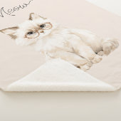 Couverture Sherpa Lunettes de chat blanc crème  (3/4)