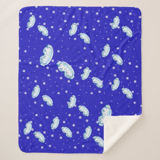 Couverture Sherpa Lunettes de ski Danse de flocon de neige (Devant)