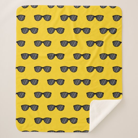 Couverture Sherpa Lunettes de soleil de dessin cool (Devant)