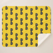 Couverture Sherpa Lunettes de soleil de dessin cool (Devant (Horizontal))